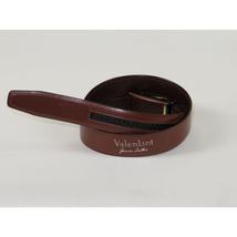 Men VALENTINI Leather Track Belt Adjustable Removable Buckle V502 Brown image 4