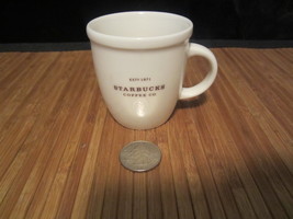 2006 Starbucks Coffee Mug Tea Cup Est. 1971 Mini Abbey 2.5&quot; Tall White Brown 3oz - £11.95 GBP