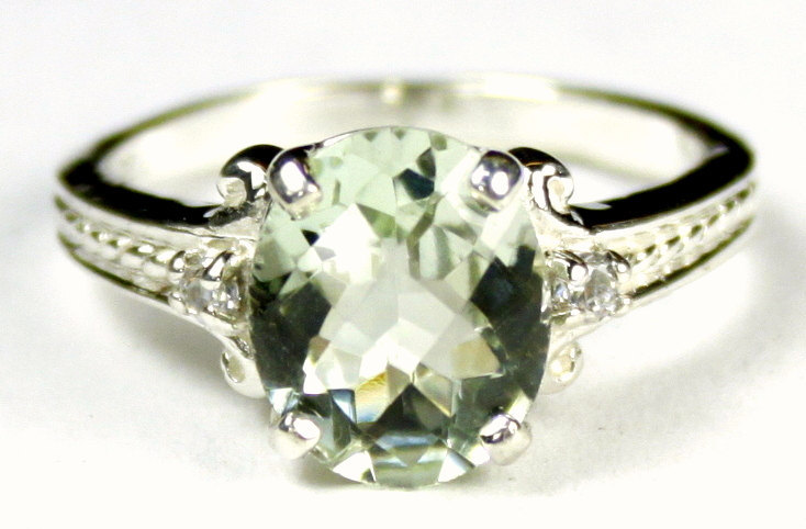 SR136, Green Amethyst, 925 Sterling Silver Ring