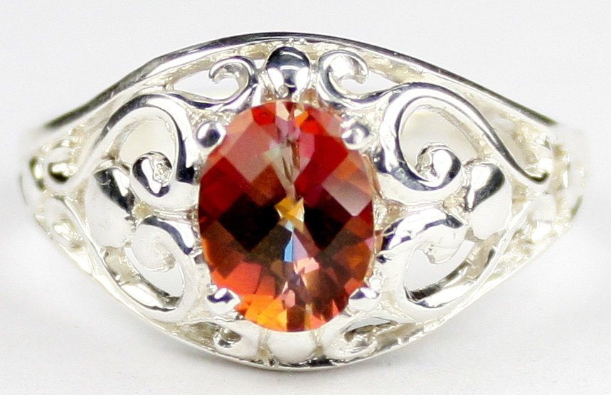 SR111, Twilight Fire Topaz, Sterling Silver Ring