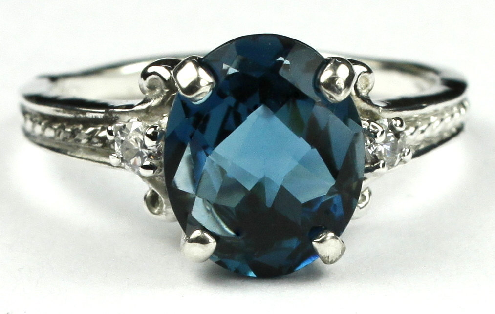 SR136, London Blue Topaz, 925 Sterling Silver Ring