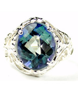 SR114, 14x10mm Neptune Garden Topaz, 925 Sterling Silver Ring - £105.97 GBP