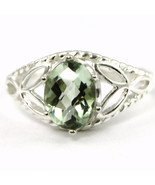 SR137, Green Amethyst, 925 Sterling Silver Ring - £42.18 GBP