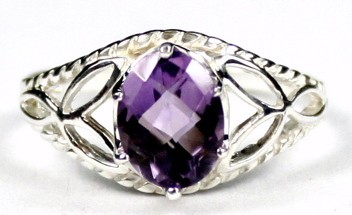 SR137, Brazilian Amethyst, 925 Sterling Silver Ring