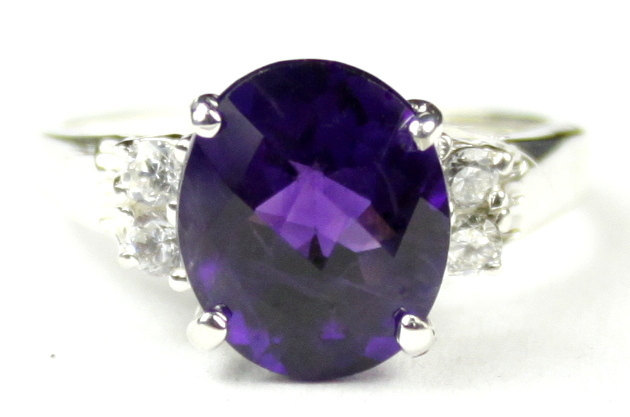 SR123, Amethyst, 925 Sterling Silver Ring