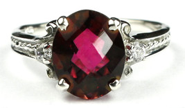 SR136, Crimson Fire Topaz, 925 Sterling Silver Ring - £68.63 GBP