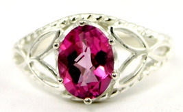 SR137, Pure Pink Topaz, 925 Sterling Silver Ring - £47.58 GBP