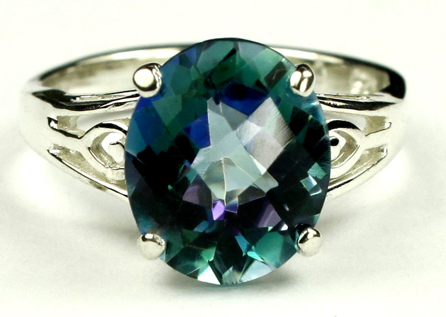 SR139, 4.5 cts Neptune Garden Topaz, Sterling Silver Ring