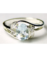 SR176, 8x6mm Brazilian Aquamarine, 925 Sterling Silver Ring - £66.19 GBP