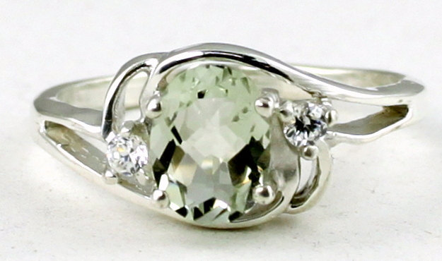 SR176, Green Amethyst, 925 Sterling Silver Ring