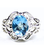 SR169, Swiss Blue Topaz, 925 Sterling Silver Ring - £60.49 GBP