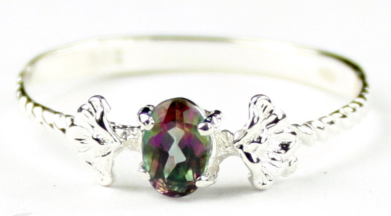 SR192, .50ct Mystic Fire Topaz, 925 Sterling Silver Ring