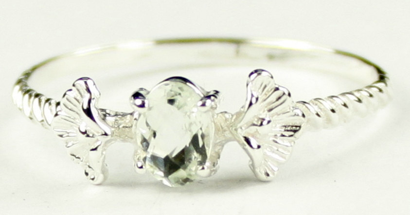 SR192, .50ct Green Amethyst, 925 Sterling Silver Ring