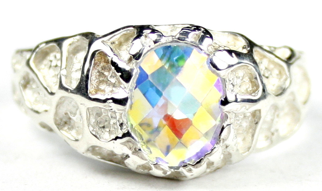 SR168, Mercury Mist Topaz, 925 Sterling Silver Men's Ring