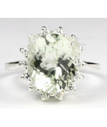 SR283, Green Amethyst (Prasiolite), 925 Sterling Silver Ring - £93.43 GBP