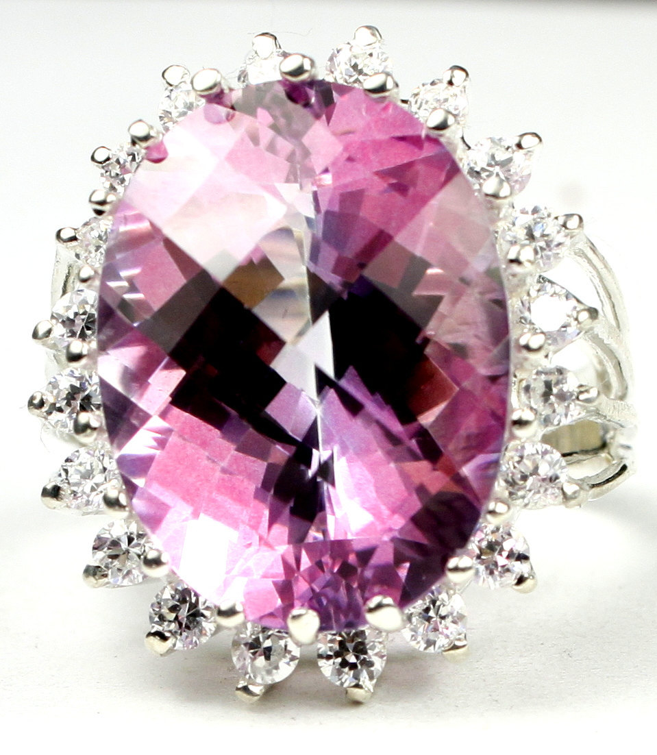 SR270, Pure Pink Topaz, Sterling Silver Royal Engagement Ring