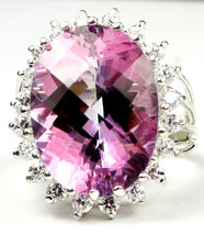 SR270, Pure Pink Topaz, Sterling Silver Royal Engagement Ring - £219.01 GBP