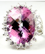 SR270, Pure Pink Topaz, Sterling Silver Royal Engagement Ring - £223.54 GBP