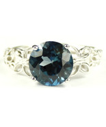 SR292, Paraiba Topaz, 925 Sterling Silver Butterfly Filigree Ring - £92.54 GBP