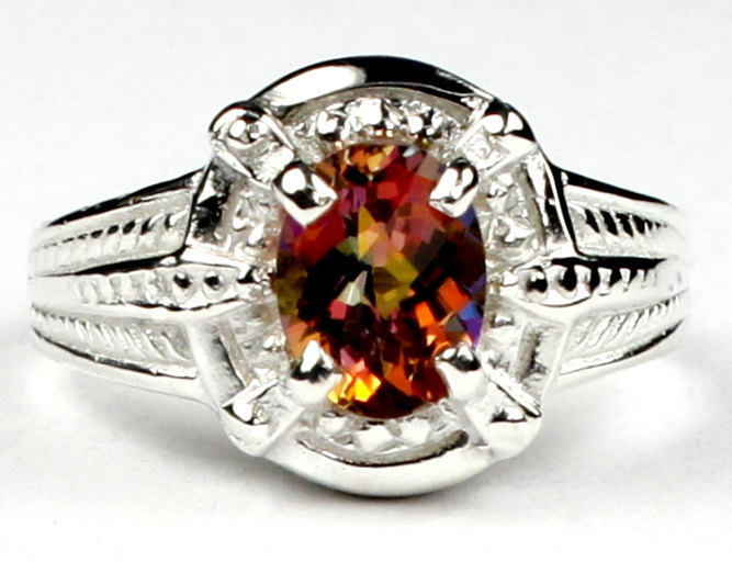 SR284, Twilight Fire Topaz, Sterling Silver Ring