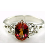 SR302, 8x6mm Twilight Fire Topaz, 925 Sterling Silver Ring - £49.86 GBP