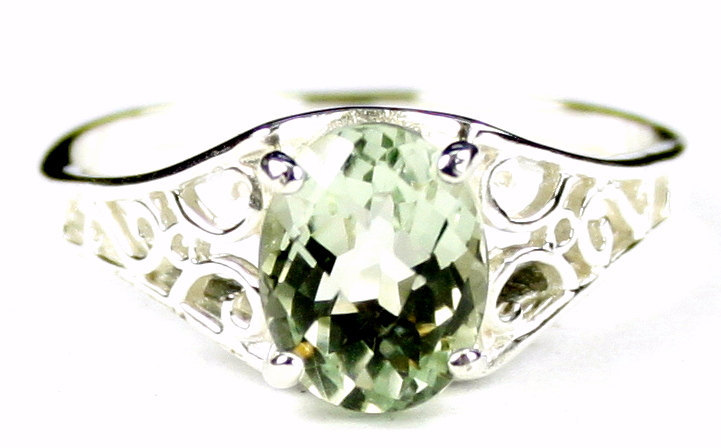 SR305, Green Amethyst, 925 Sterling Silver Ring