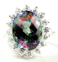 SR310, Mystic Fire Topaz, 925 Sterling Silver Royal Engagement Ring - £190.54 GBP