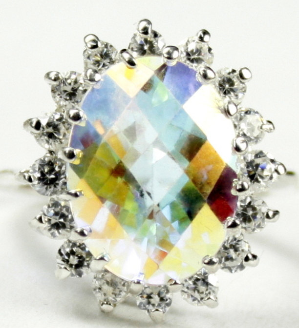 SR310, Mercury Mist Topaz, 925 Sterling Silver Royal Engagement Ring