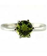 SR311, Natural Genuine Peridot, 925 Sterling Silver Ring - £43.13 GBP