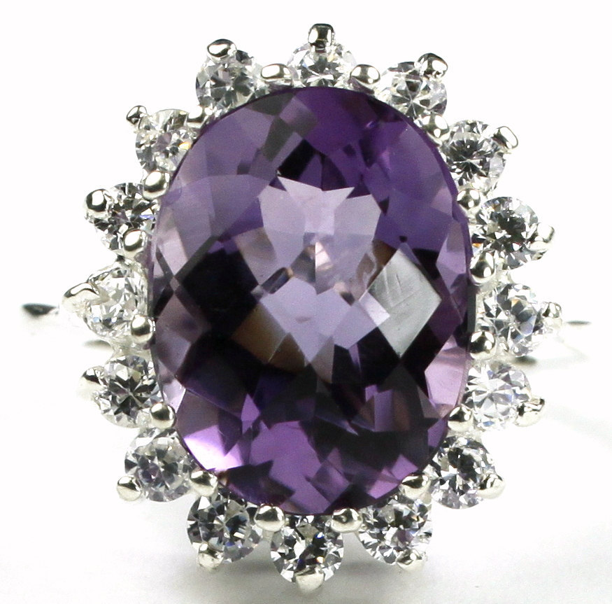 SR310, Amethyst, 925 Sterling Silver Royal Engagement Ring