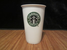 2010 Starbucks Original Ceramic White Travel Mug 8oz Siren Mermaid Logo To Go - £11.98 GBP