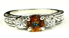 SR254, Twilight Fire Topaz w/ CZ Accents, 925 Sterling Silver Engagement... - £40.08 GBP