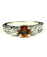 SR254, Twilight Fire Topaz w/ CZ Accents, 925 Sterling Silver Engagement... - £40.55 GBP