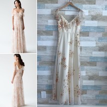 Jenny Yoo Mila Print Bridesmaid Gown Dress Eden Bouquet Ivory Floral Wom... - £152.90 GBP