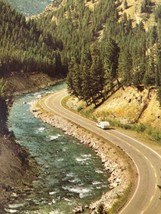 1965 Gallatin Canyon Highway Wagon Camper Whitewater Rapids Emblem Wyoming - £5.32 GBP