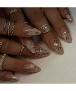 Stylish Press-On Nails – “Stars &amp; Moon” Acrylic Nail Set – Easy DIY Mani... - €13,71 EUR