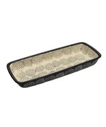 Baum Mums Stoneware Rectangular Serving Dish Black and White Floral Pattern - £15.41 GBP