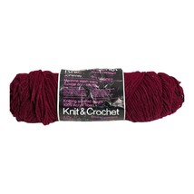 JC Penney Knit &amp; Crochet Acrylic 4 Ply Vintage Yarn 3oz Skein Burgundy 789 - $91.33 MXN