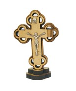 2 Inch Olive Wood Jesus crucifix Table Standing Budded Cross JERUSALEM G... - £9.95 GBP
