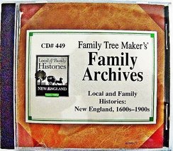 Family Tree Maker Local and Family Histories New England 1600s-1900s - £11.31 GBP