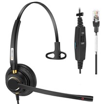 Phone Headset Rj9 With Noise Canceling Mic Telephone Headset Compatible With Pol - £41.66 GBP