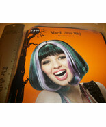 Mardi Gras Wig Green Streak Women Hair Halloween Costume Hairdo Fashion ... - $141.61 MXN