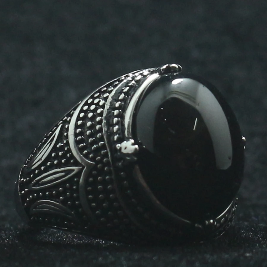 Unisex 316L Stainless Steel Black Stone Claw Ring Newest - $32.63