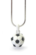 Crystal Soccer Ball Pendant Necklace White Gold - £10.41 GBP