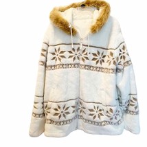New York Classics Winter White Tribal Aspen Style Apres Ski Coat - £112.08 GBP