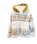 New York Classics Winter White Tribal Aspen Style Apres Ski Coat - £110.28 GBP