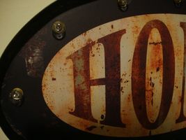 Home Led Wall Sign in distressed metal - Battery Operated image 3