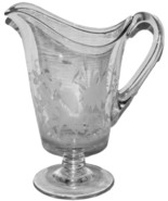 Hobbs Brockunier Etched Flamingo Habitat Water Pitcher EAPG 1880&#39;s - $102.57 CAD