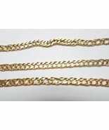 18k 750 Yellow Gold 19&quot; Fancy Cuban Curb Chain Necklace 5.2g Italy *61 VI - £279.12 GBP