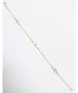 14k 585 Yellow Gold 8&quot; Curb Link Chain Bracelet 1.1g Asian Japanese Design - $1,522.97 MXN